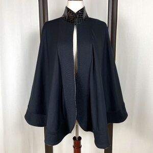 Elegant Black Cape Coat